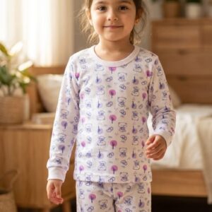 بيجامه بناتي لون كريمي