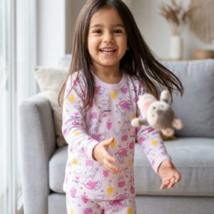 بيجامه بناتي لون بينك